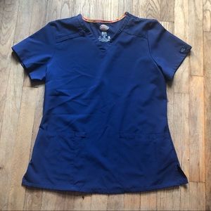 Dickies EDS scrub top, navy blue